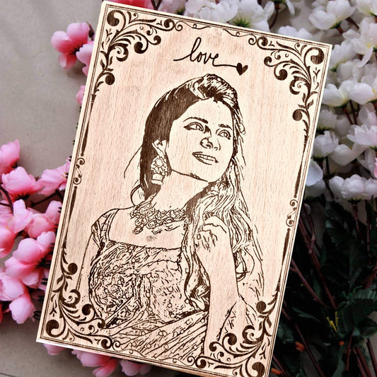 Wooden Engraved frame - Design 5