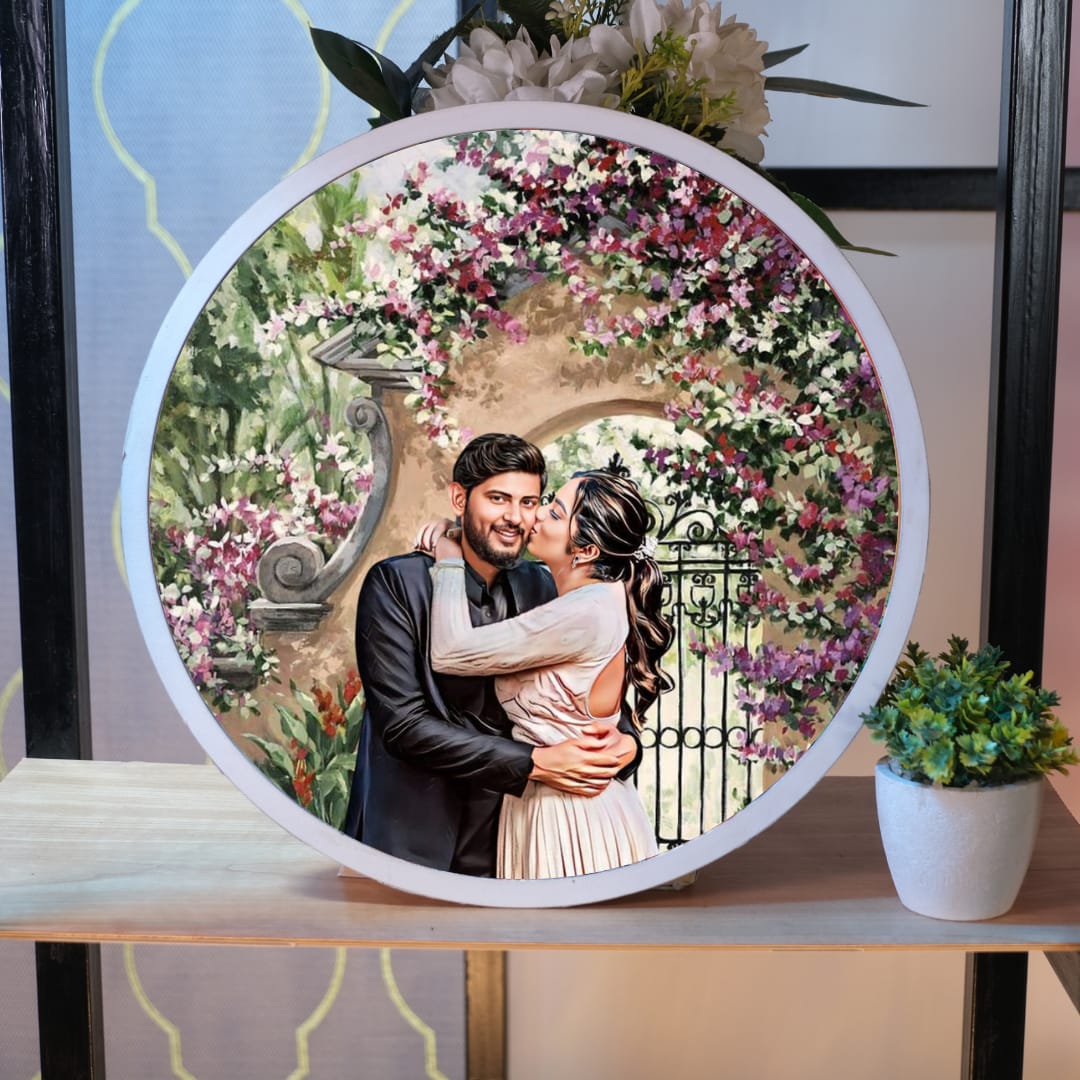 Wooden Painting Frame Circle (Floral Fantasies)